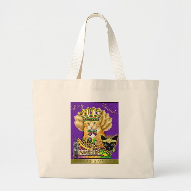 Mardi Gras Claude Tote Jumbo Tygkasse (Framsidan)