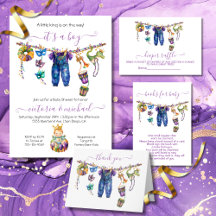 Mardi Gras Clothesline Boy Shower