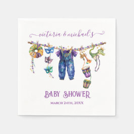 Mardi Gras Clothesline boy Shower Pappersservett