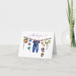 Mardi Gras Clothesline boy Shower Tack Kort