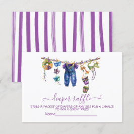 Mardi Gras clothesline Diaper Raffle Card Inbjudningar