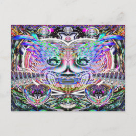 Mardi Gras Clown vycard Vykort