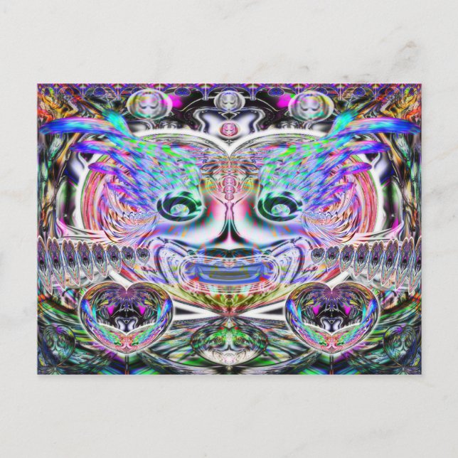 Mardi Gras Clown vycard Vykort (Framsida)