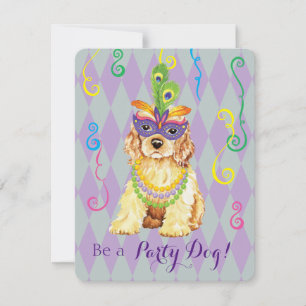 Mardi Gras Cocker spanel Inbjudningar