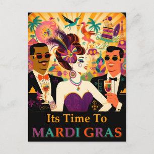 Mardi Gras Cocktail Party Vykort