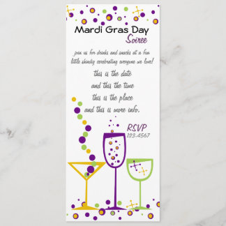 Mardi Gras Cocktails Inbjudningar