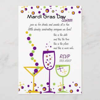 Mardi Gras Cocktails Inbjudningar