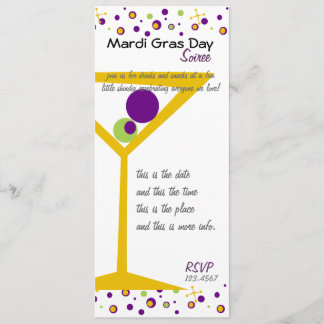 Mardi Gras Cocktails Inbjudningar