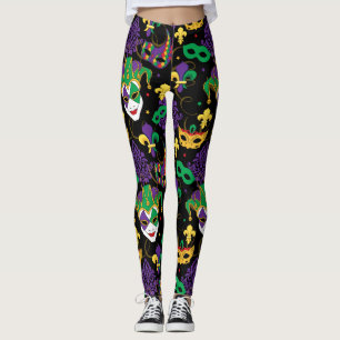 Mardi Gras Colorful Carnival Mönster Leggings