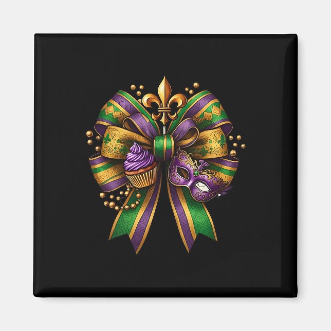 Mardi Gras Coquette Bow 1 Magnet (Framsidan)