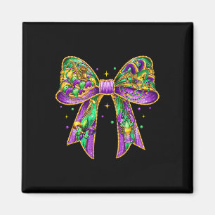 Mardi Gras Coquette Bow Tjock Tisdag New Orleans W Magnet