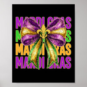 Mardi Gras Coquette Bow Tjock tisdag Parad Carniva Poster