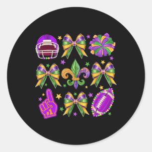 Mardi Gras Coquette Bowle Fotboll Mardi Gras New O Runt Klistermärke