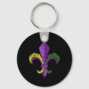 Mardi Gras Costume Clothing - Vintage Fleur De Lis Nyckelring