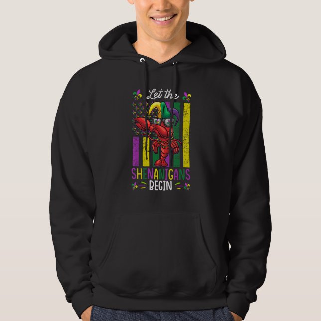 Mardi Gras Costume Dab Crawfish Shenanigans Kids T Hoodie (Framsida)