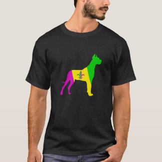 Mardi Gras Costume Dane Hund Funny Party Festival T Shirt