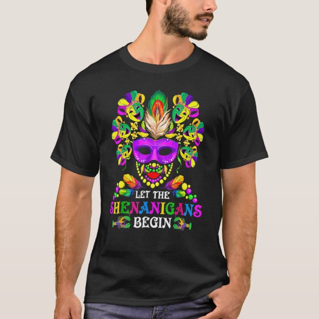 Mardi Gras Costume Låt Shenanigans börja i Carni T Shirt (Framsida)