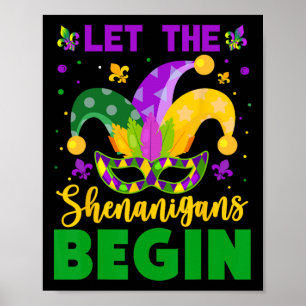Mardi Gras Costume Låt Shenanigans börja Mardi Poster