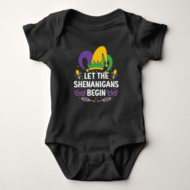 Mardi Gras Costume Låt Shenanigans börja T Shirt (Framsida)