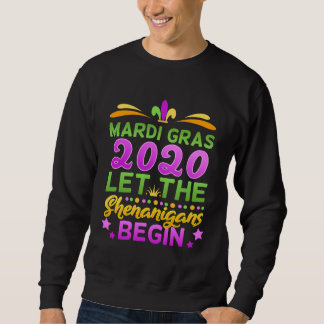 Mardi Gras Costume Let The Shenanigans Begin 2020 Lång Ärmad Tröja