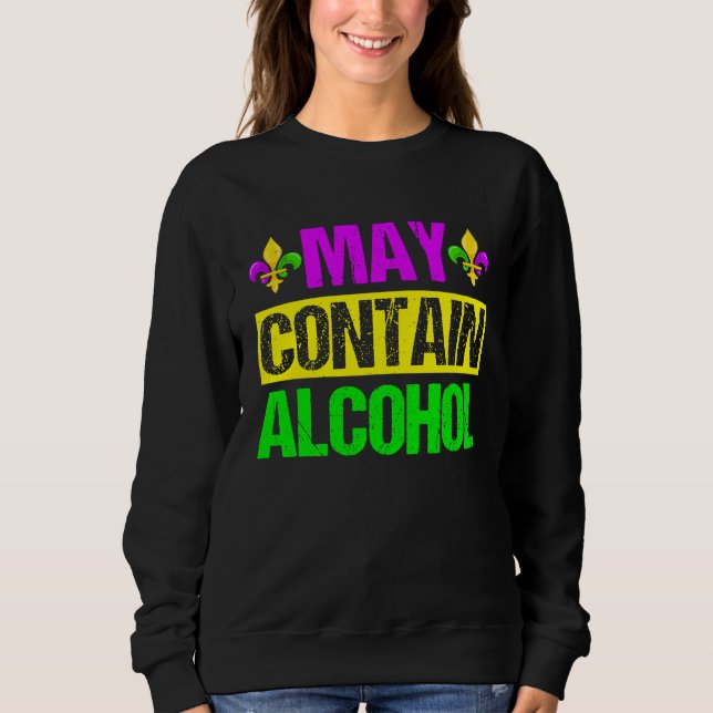 Mardi Gras Costume May Contain Alcohol  Party Men  T Shirt (Framsida)