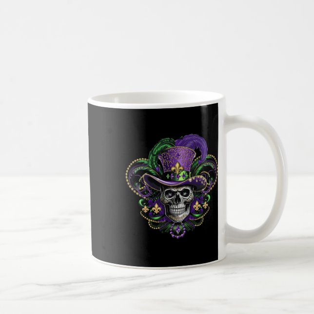 Mardi Gras Costume Sugar Skull Carnival Halloween Kaffemugg (Höger)