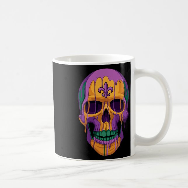 Mardi Gras Costume Sugar Skull Carnival New Orlean Kaffemugg (Höger)