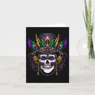 Mardi Gras Costume Sugar Skull Carnival Party Kort