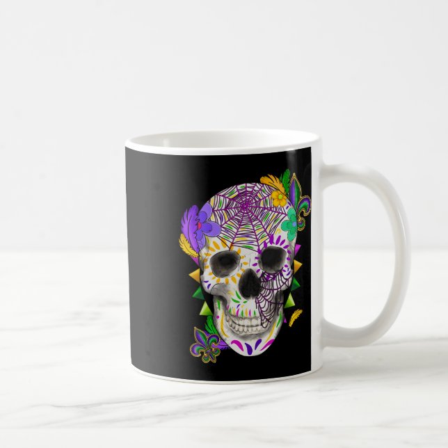 Mardi Gras Costume Sugar Skull Carnival Party Mana Kaffemugg (Höger)