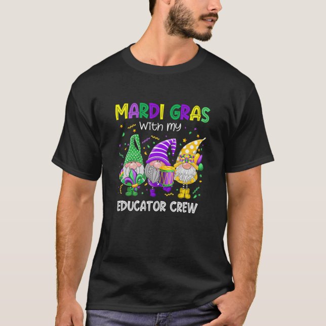Mardi Gras Costume With My Educator Teacher Lover T Shirt (Framsida)