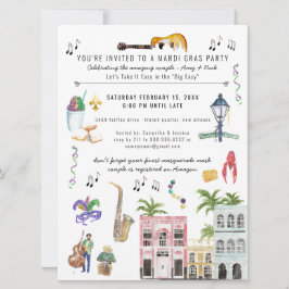 Mardi Gras Couples Shower-inbjudan Inbjudningar