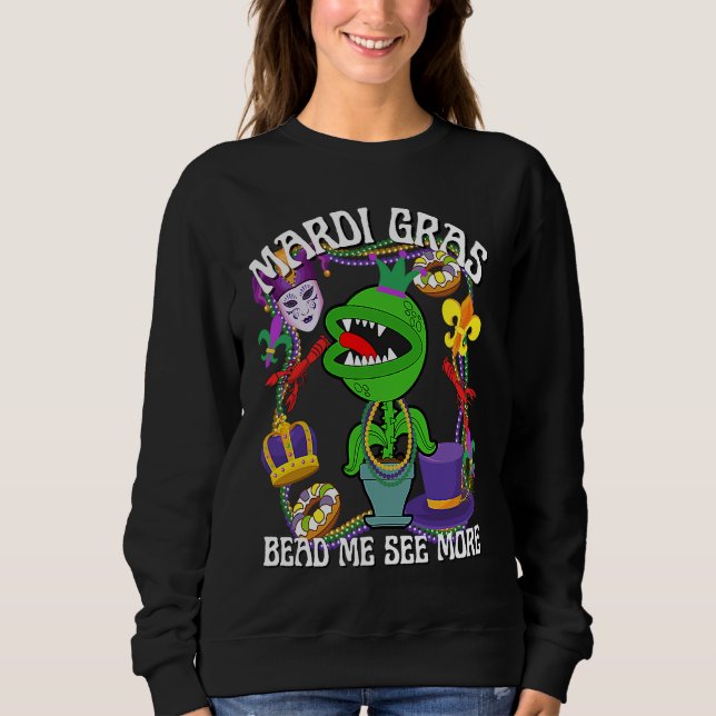 Mardi Gras Crawfish Crawdad Feed Me Beads Jester H T Shirt (Framsida)