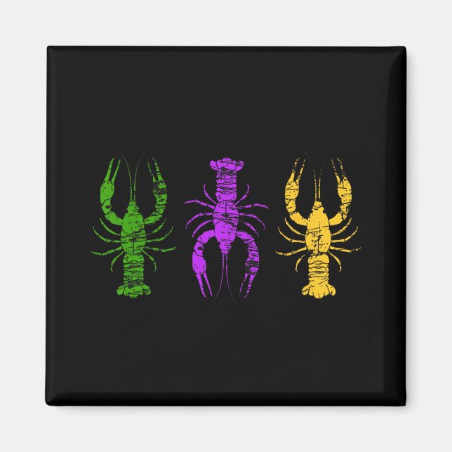 Mardi Gras Crawfish Jester Hat Bead Tee New Orlean Magnet (Framsidan)