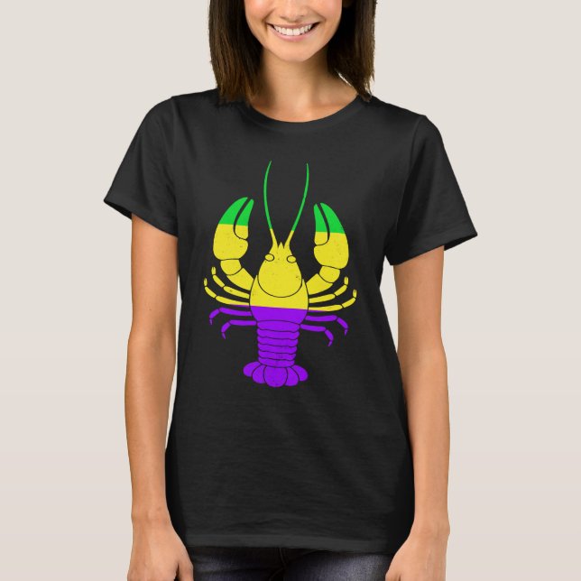 Mardi Gras Crawfish T Shirt (Framsida)