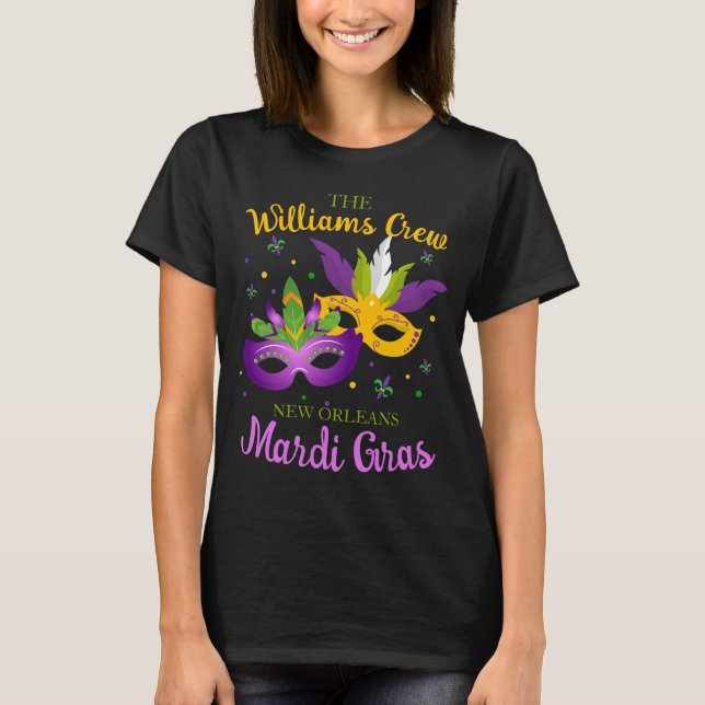 Mardi Gras Crew Anpassningsbar Matching T-shirt (Framsida)