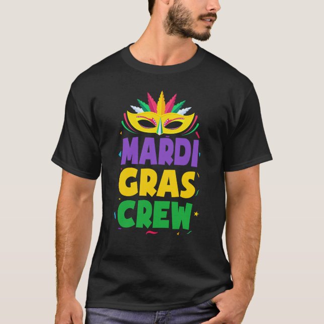 Mardi Gras Crew New Orleans Parad costume T Shirt (Framsida)