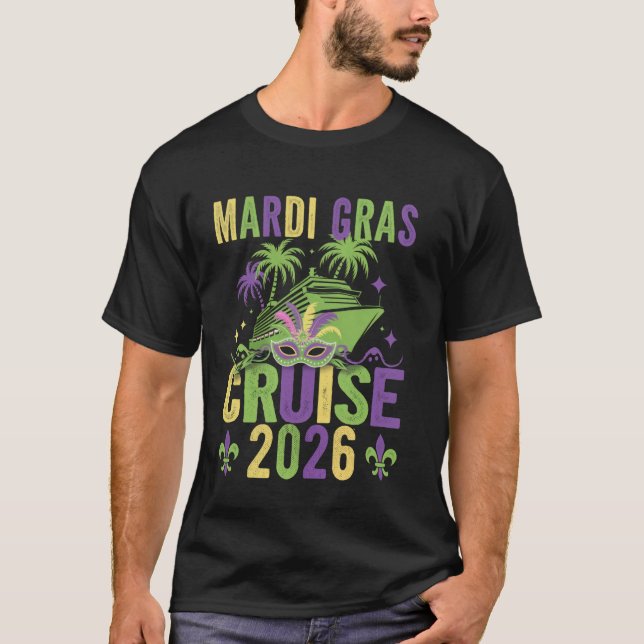 Mardi Gras Cruise 2026 NOLA Matching Family Cruise T Shirt (Framsida)