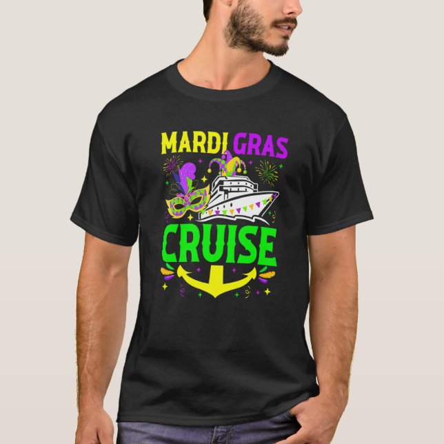 Mardi Gras Cruise Costume Cruising Mask Cruise Shi T Shirt (Framsida)