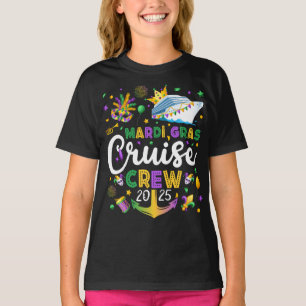 Mardi Gras Cruise Crew 2025 Matching Girl T Shirt