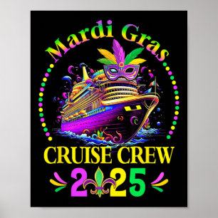 Mardi Gras Cruise Crew 2025 Resa New Orleans Famil Poster