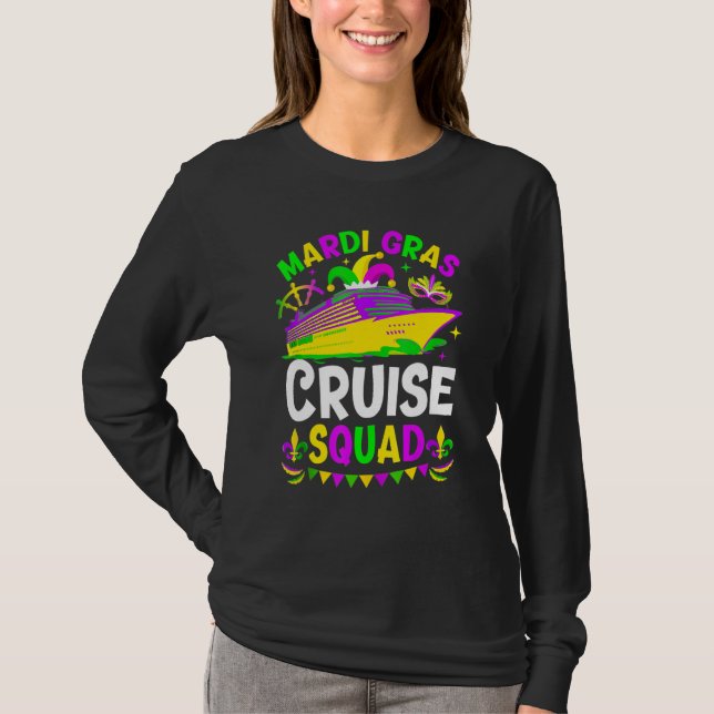Mardi Gras Cruise Crew Cruising Mask Cruise Ship P T Shirt (Framsida)