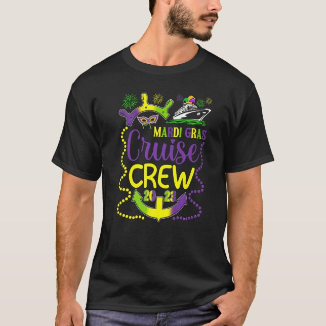 Mardi Gras Cruise Crew Family Matching Cruising T Shirt (Framsida)
