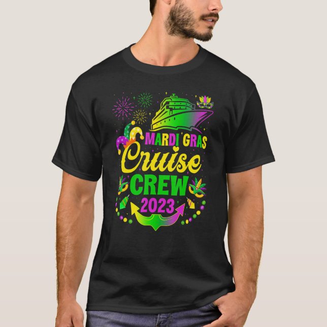 Mardi Gras Cruise Crew Matching Group Cruising Cru T Shirt (Framsida)