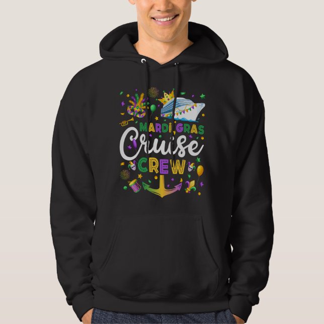 Mardi Gras Cruise Crew Matching Manar Hoodie (Framsida)