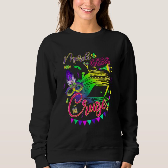 Mardi Gras Cruise Cruising Mask Cruise Ship Party  T Shirt (Framsida)