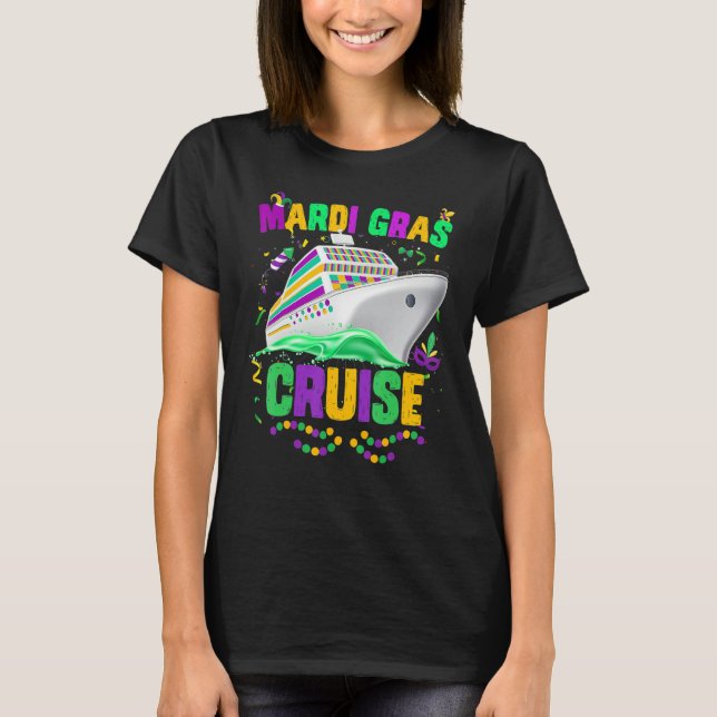 Mardi Gras Cruise Cruising Mask Cruise Ship Party  T Shirt (Framsida)