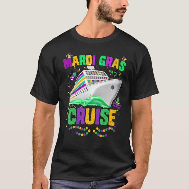 Mardi Gras Cruise Cruising Mask Cruise Ship Party  T Shirt (Framsida)