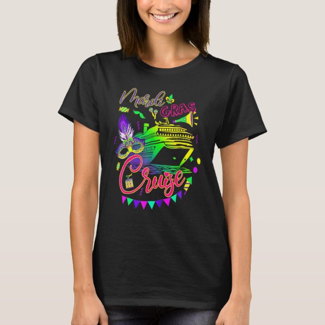 Mardi Gras Cruise Cruising Mask Cruise Ship Party  T Shirt (Framsida)