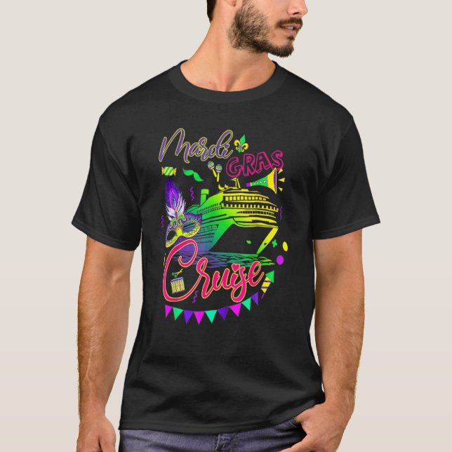 Mardi Gras Cruise Cruising Mask Cruise Ship Party  T Shirt (Framsida)