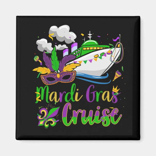 Mardi Gras Cruise Mask Cruise Frakt Party Magnet (Framsidan)